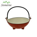 Enamel cast iron Flat Bottom Wok